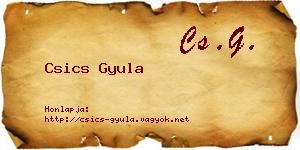 Csics Gyula névjegykártya